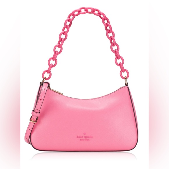 Kate Spade ♠️ Madison Resin Chain Convertible Crossbody Blossom Pink - Picture 3 of 9